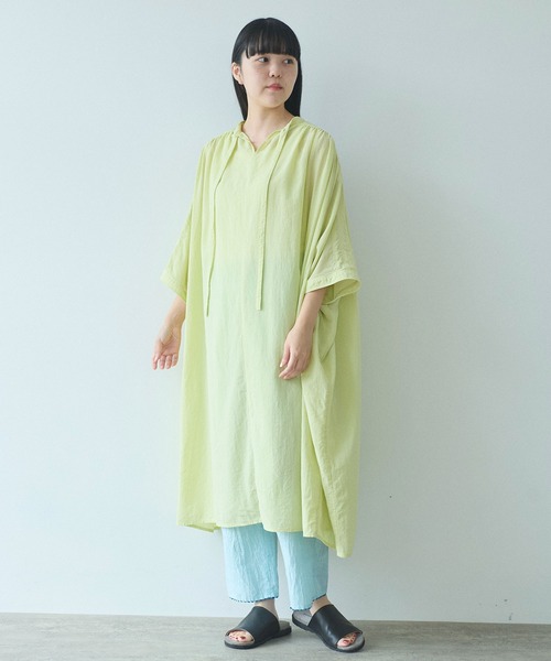 専用★今季新品★yuni コットンproduct dye 2way シャツワンピ yuni シャツワンピース high twist/コットン product dye 2way