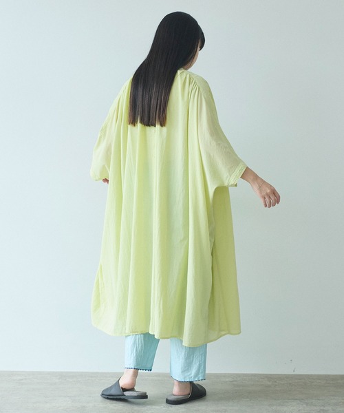 yuni シャツワンピース high twist/コットン product dye 2way