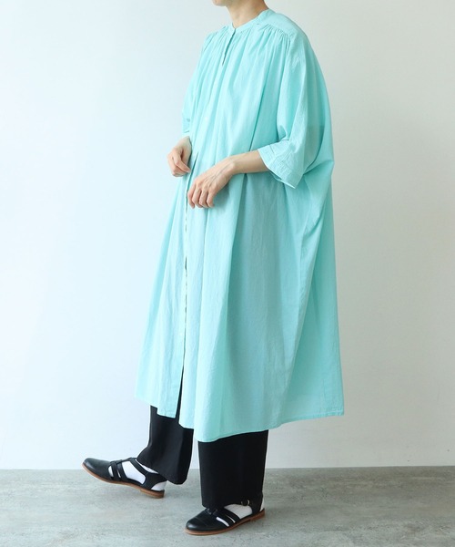 専用★今季新品★yuni コットンproduct dye 2way シャツワンピ yuni シャツワンピース high twist/コットン product dye 2way