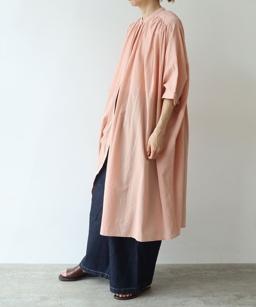 専用★今季新品★yuni コットンproduct dye 2way シャツワンピ yuni シャツワンピース high twist/コットン product dye 2way