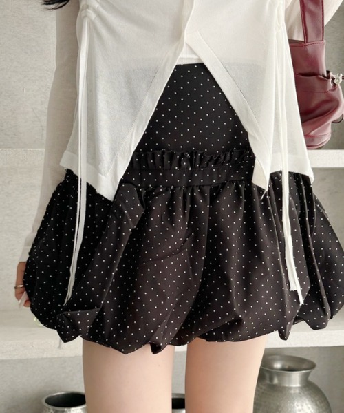 Ada. スカート 切り替えデザイン バルーンスカート ドット/無地