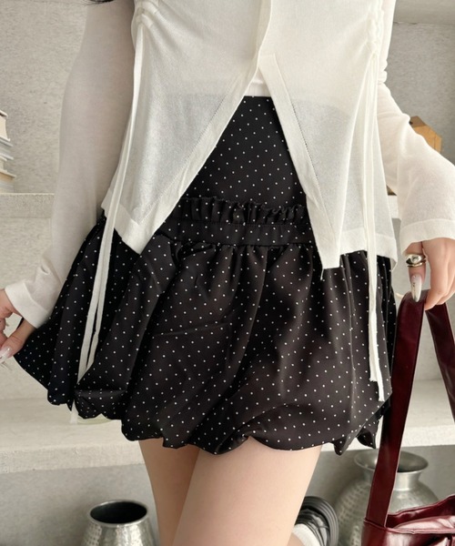 Ada. スカート 切り替えデザイン バルーンスカート ドット/無地