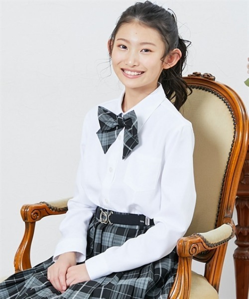 ブラウス シャツ 入学式 卒業式 リボンタイ付ブラウス (140〜165cm