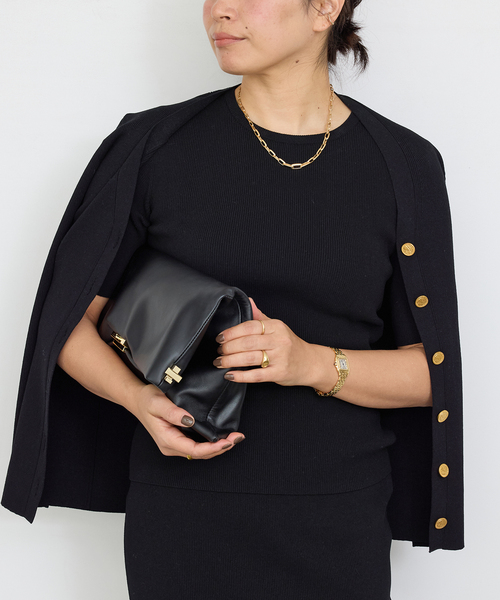 【新品タグ付】DEUXIEME CLASSE セーター クルーネック 黒 Deuxieme Classe ニット セーター 追加*DINER RIB クルーネック