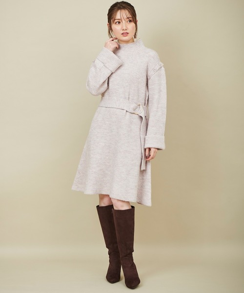 「31 Sons de mode」 ニットワンピース 36 ラベンダー レディース_画像8