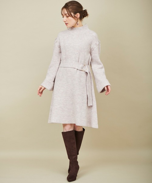 「31 Sons de mode」 ニットワンピース 36 ラベンダー レディース_画像9