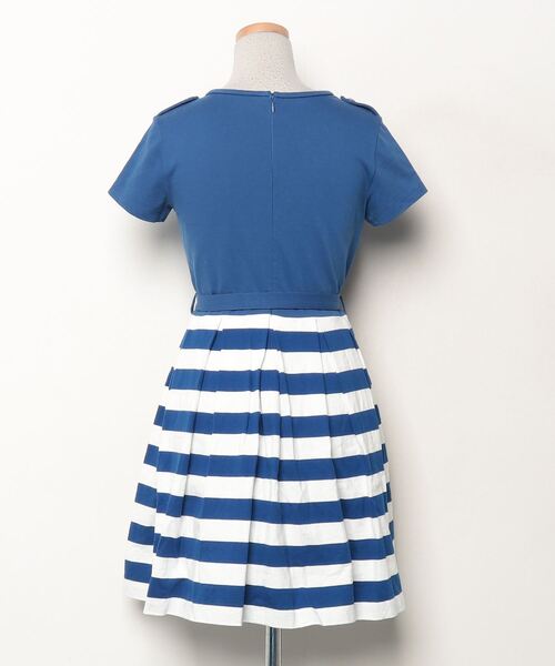 BURBERRY BLUE LABEL ストライプ　ボーダー 半袖ワンピース BURBERRY BLUE LABEL 「BURBERRY LABEL」 ボーダー柄半袖