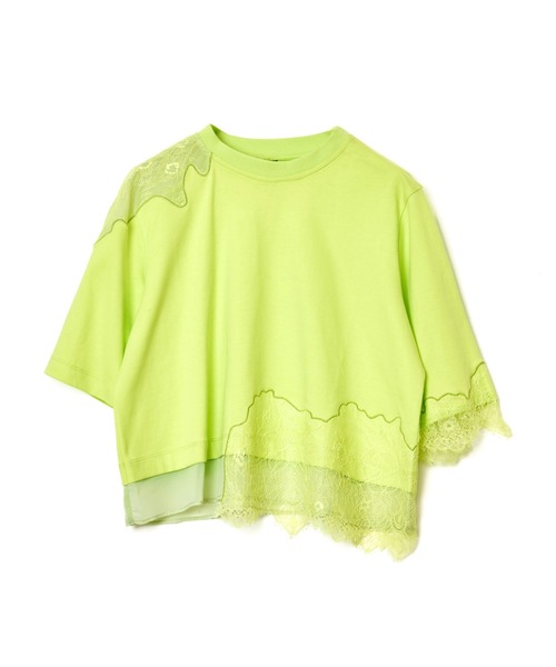 AULA AILA tシャツ クロップドレースコンビネーションTシャツ