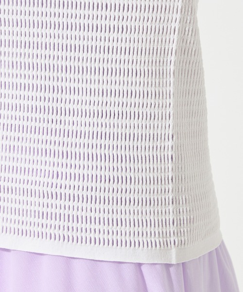 ニット セーター 「ノーソーイングニット」ボートネックメッシュTシャツ レディース Chacott ニット セーター 「ノーソーイングニット」ボートネック