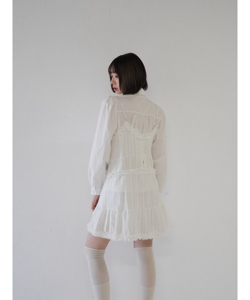 Uenui ラウンドフリル　キャミワンピース Uenui ワンピース ラウンドフリル キャミワンピース : ZOZOTOWN