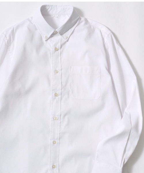 MRU シャツ MRU/エムアールユー オックスフォード 無地 長袖 ボタン