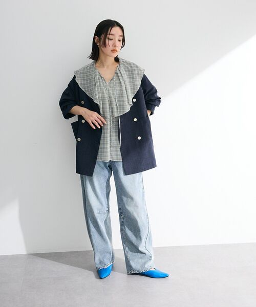 ブラウス シャツ 「WEB限定」コットンチェックフリルブラウス レディース JOURNAL STANDARD ブラウス シャツ シアードビーチェックフリル