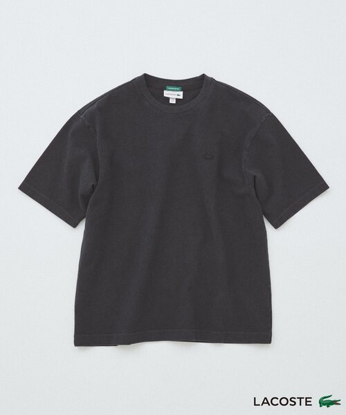 【関税込み】Lacoste ブラック Branded ピケ Tシャツ LACOSTE tシャツ / ラコステ 別注 ピグメント ダイ ピケ Tシャツ