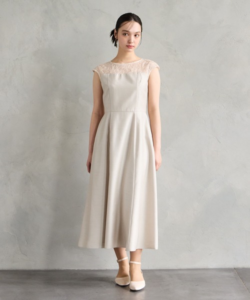 AIMER（エメ） ドレス リリアン刺繍×シャンタン フレンチスリーブ