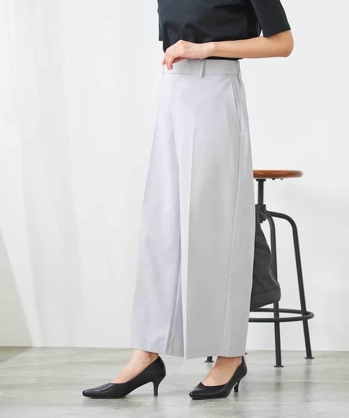 パンツ 「洗える/イージーケア/UVカット/接触冷感/吸水速乾」サマーストレッチクロップドパンツ レディースの画像