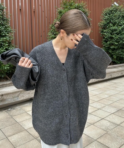 「Re:EDIT」 ニットカーディガン MEDIUM ベージュ レディース