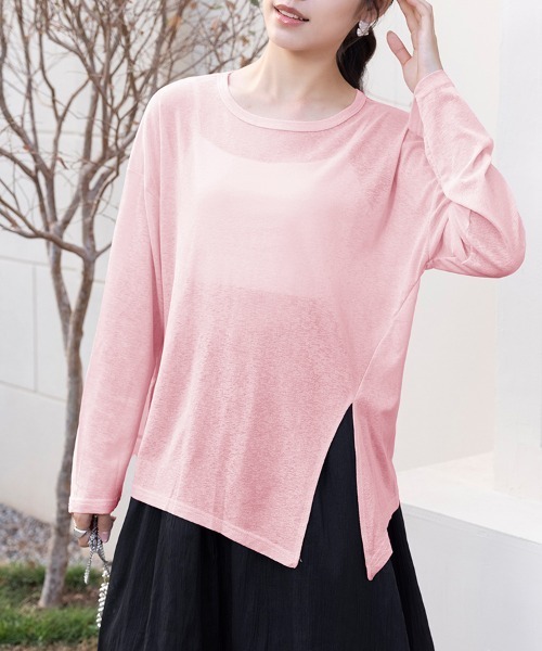 tシャツ サイドスリットシアートップス レディース : ZOZOTOWN Yahoo