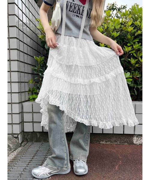 WC スカート アシメデザインレーススカート : ZOZOTOWN Yahoo!店