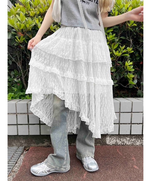 WC スカート アシメデザインレーススカート : ZOZOTOWN Yahoo!店