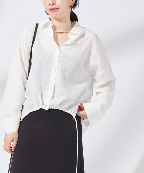 ブラウス シャツ 「TheLoom/ザ ルーム」DRAWSTRING SHIRT：シャツ レディース