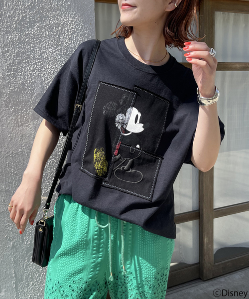 Spick & SpanWIFFLE別注パッチワークMickeyTシャツ Spick & Span｜《WEB限定追加》WIFFLE / ウィッフル パッチ