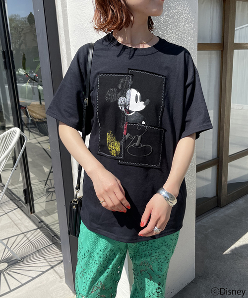 tシャツ 「WEB限定追加」WIFFLE / ウィッフル パッチワークMICKY Tee レディース Spick & Span｜《WEB限定追加》WIFFLE / ウィッフル パッチ