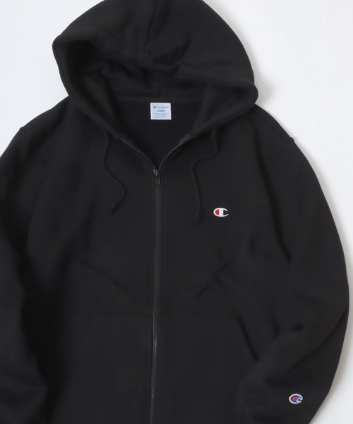 【即発】チャンピオン ジップフーディー ブラック Champion 「Champion」 ジップアップパーカー L ブラック メンズ