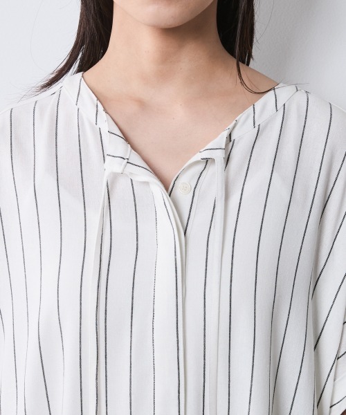 ワンピース フレンチスリーブストライプ 黒 S/XL ストライプフレンチスリーブロングワンピース＜大きいサイズ有