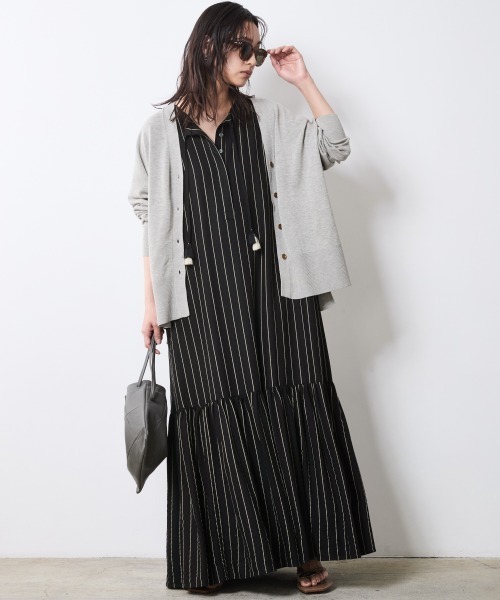 【CHANEL】シャネル ストライプ ロングスリーブ ワンピース CHIC STYLE ワンピース ストライプフレンチスリーブロング