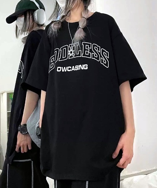 SHEENA（シーナ） tシャツ 半袖 BODILESSロゴオーバーサイズTシャツ