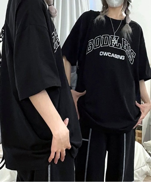 SHEENA（シーナ） tシャツ 半袖 BODILESSロゴオーバーサイズTシャツ