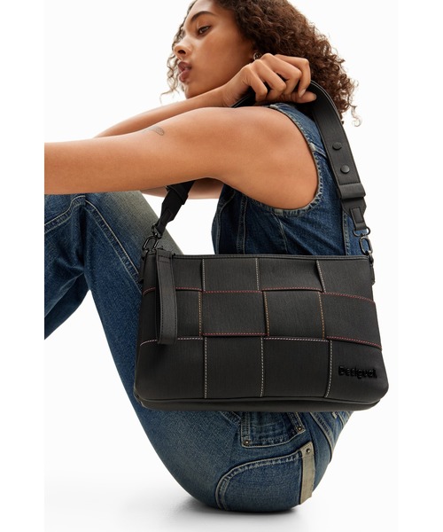Desigual ブラック ショルダーバック Desigual ショルダーバッグ バッグ ブレイドハンドル ブラック