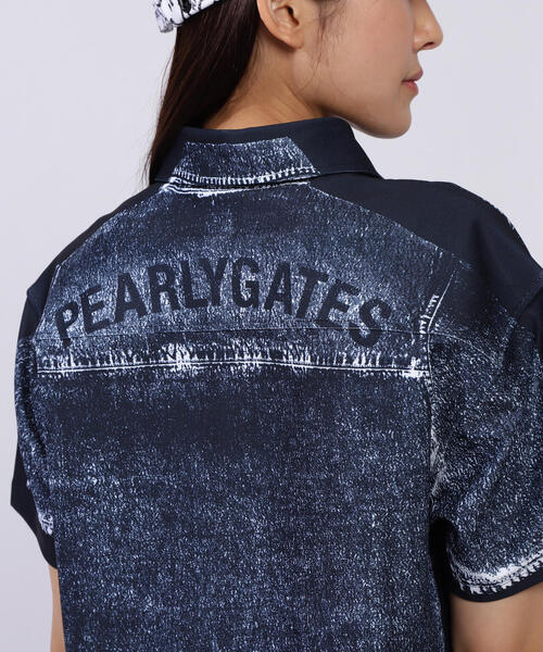 PEARLY GATES ポロシャツ ポロ 「PEARLY GATES」プリント半袖