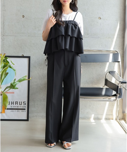 ＪＫanimalsキャミ&パンツセット  Sサイズ セール】キャミフリルトップス＋ワイドパンツセットアップ