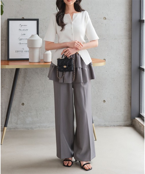 新品 チャコットキッズ★オシャレなセットアップ ジップトップス＆パンツ120K キャミソール 肩紐アジャスター トップス パンツ セットアップ