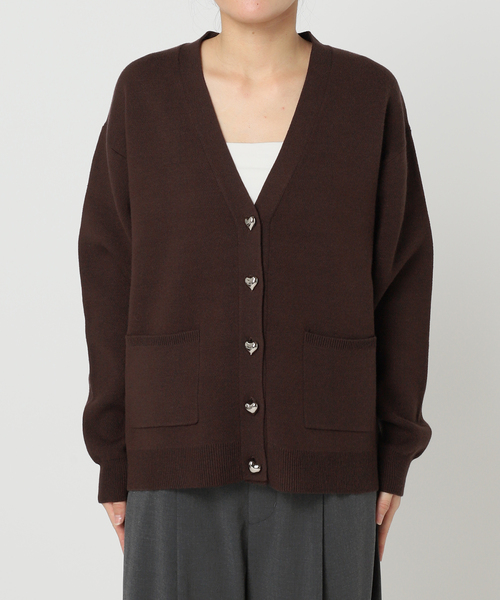 U by SPICK&SPAN カーディガン ハートボタンVカーディガン レディース