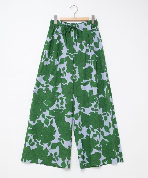 NOLLEY'S パンツ フラワープリントワイドパンツ レディース