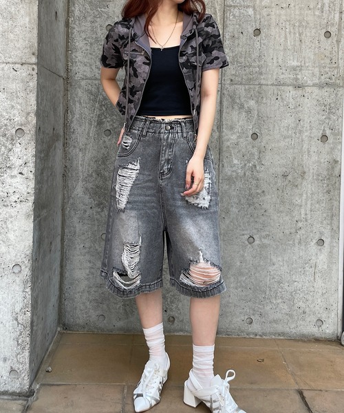 Roger&Raw（ロジャーアンドロウ） パーカー ショート丈ダブルジップ