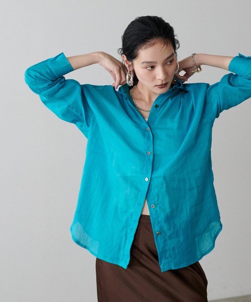 ブラウス シャツ 「LARUTA」ラミーカシュクールシャツ レディース