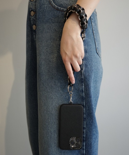【TOGA】PHONE HANDLE STRAP Leather phone handle strap(FREE SILVER): TOGA: WOMENS