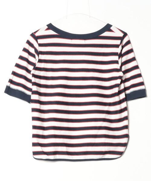 「t.yamai paris」 ボーダー柄半袖カットソー 0 ホワイト レディース_画像2