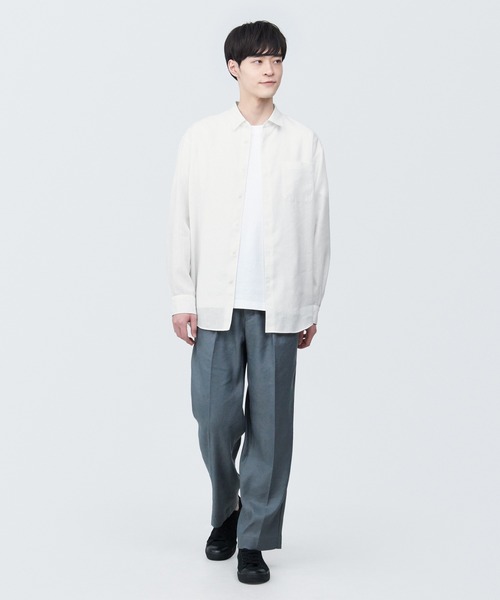 taormina0407　群言堂 長袖シャツ グレー系 SUIT SQUARE 【スーツスクエア】メンズ SHUNシャツ 長袖 ノン