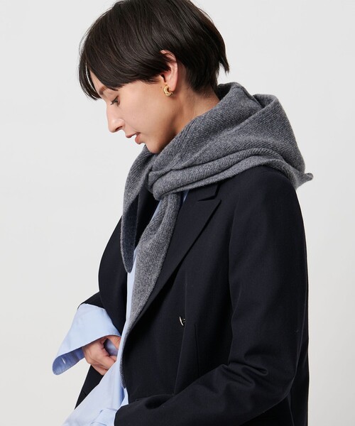 ★未使用品【UNITED ARROWS 】カシミヤ 大判ストール　ネイビー エアリーカシミヤ100% ストール 無地 100×200cm ネイビー