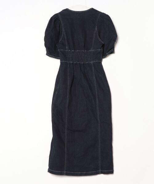 「U by SPICK&SPAN」 半袖ワンピース 36 ネイビー レディース_画像2