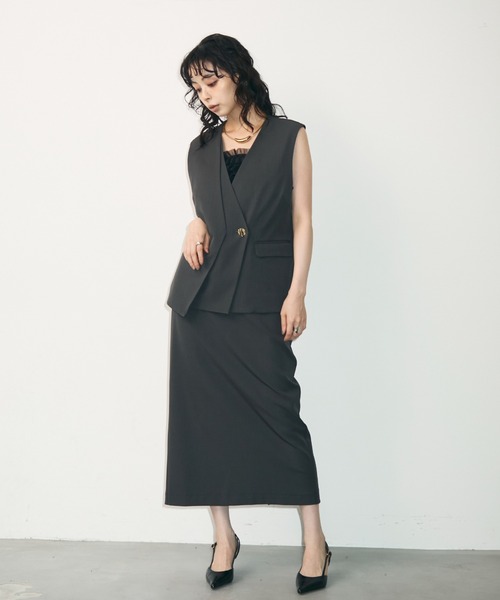 Trish（トリッシュ） スカートスーツ アシメジレ+スカートセットアップ