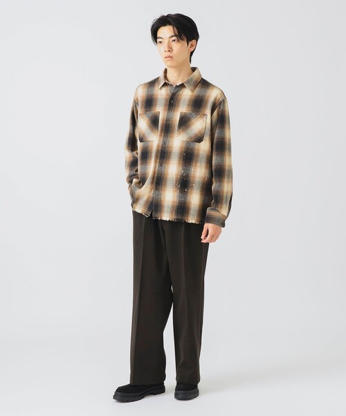 BEAMS HEART（ビームス ハート） シャツ ドリップ フェード ネルシャツ