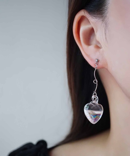CERCA アレルギー対応 ピアス jolie minette/お水入り ハートガラス