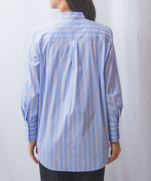 ナラカミーチェ（NARACAMICIE）/【NARACAMICIE】ランダムストライプテントライン長袖ブラウス NARACAMICIE（ナラカミーチェ） ブラウス シャツ 「NARACAMICIE