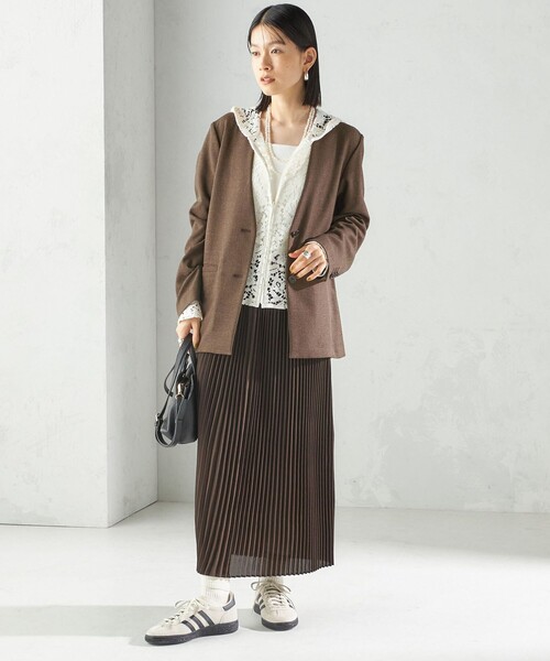 SHIPS（シップス） スカート プリーツ ミディ ウエスト ゴム スカート