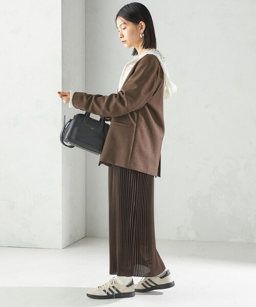 SHIPS（シップス） スカート プリーツ ミディ ウエスト ゴム スカート